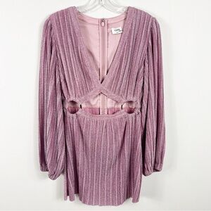 Suboo Mars Cutout Mini Dress Size Medium Glitter Pink